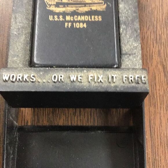 Zippo, vintage navy dock style, USS McDaniels, fast frigate, 1084 light use - Picture 6 of 7